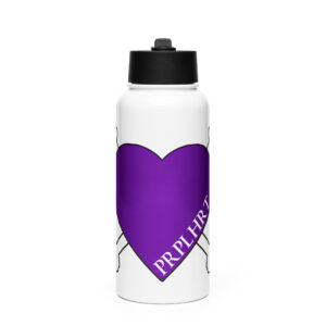 PRPL HRT Stainless steel water bottle with a straw lid 32 oz.